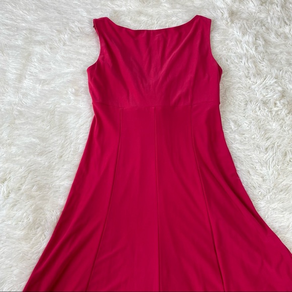 Jones Wear Sleeveless V-Neck Midi Dress Pink Sz 8 - Picture 5 of 9